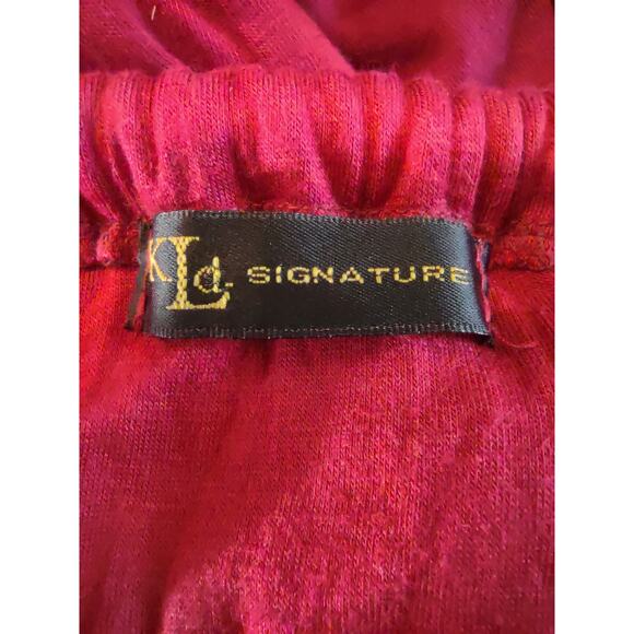 L SIGNATURE Women's Maxi Dress Red Large Rayon Spandex Formal Colorful - Picture 3 of 5